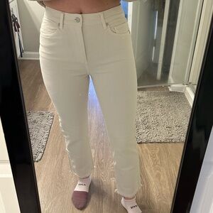 LOFT Cream Straight Leg Jeans